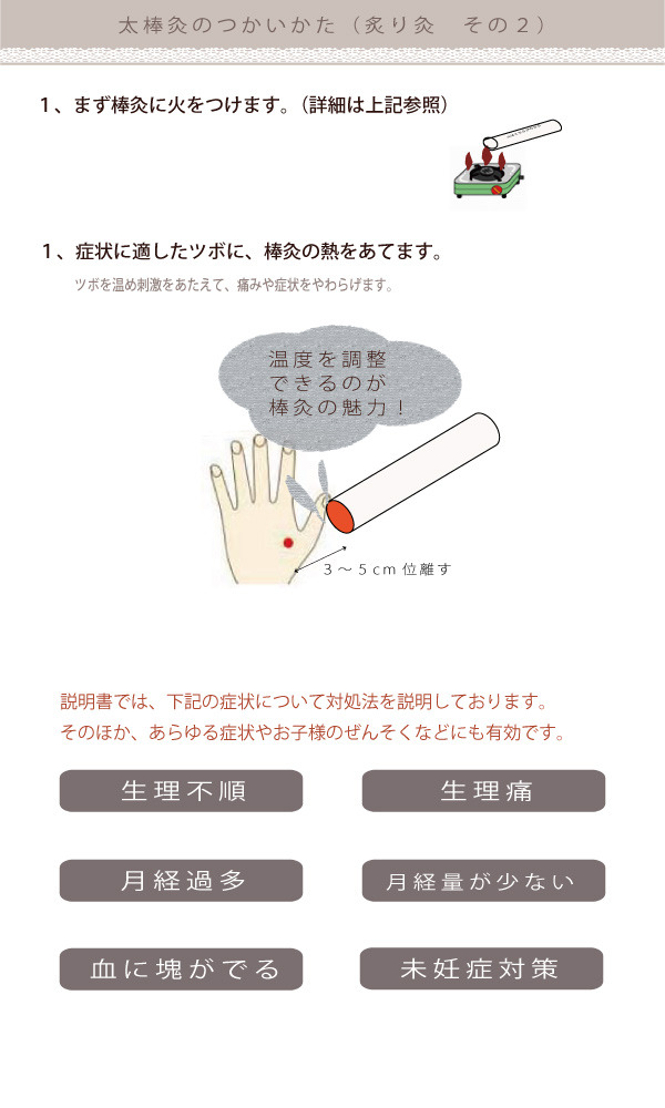 炙り灸の使い方